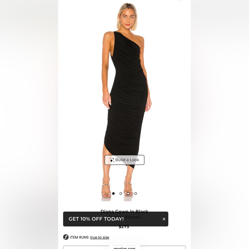 Norma Kamali black one shoulder dress. One size